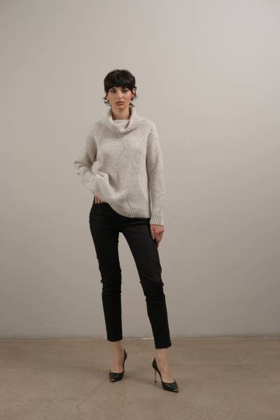 Pantalon noir laminé, coupe  skinny strech 