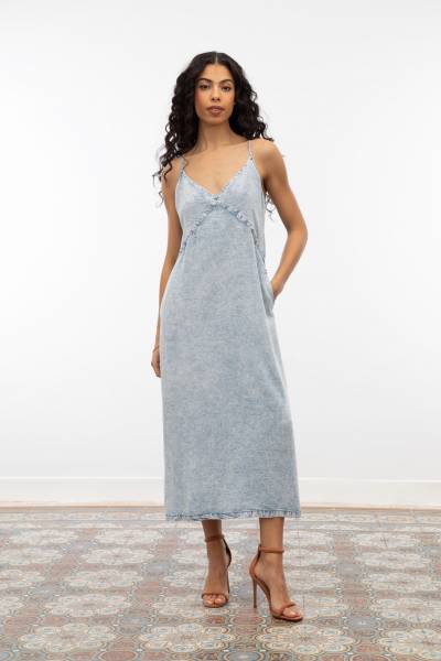 Robe longue d'été féminine à bretelles