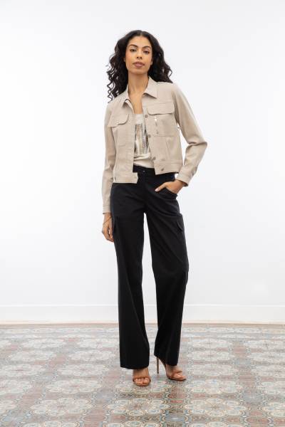 Trio veste cargo nud à boutons, t-shirt nud avec broderie et pantalon cargo noir 2025